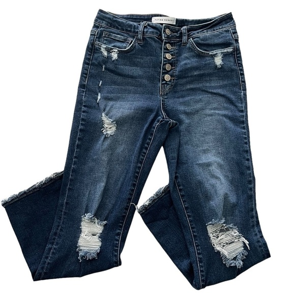 Flying Monkey Women's Cropped Straight Button Fly Jeans Size 27 - Picture 1 of 10